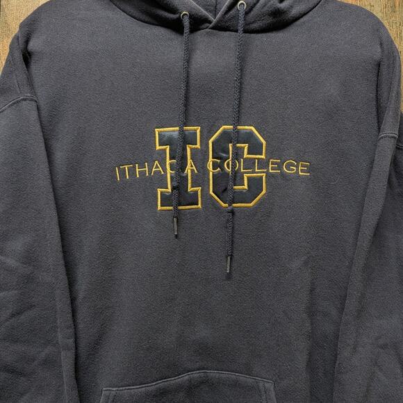90s Ithaca College Embroidered Hoodie Sweatshirt - Picture 3 of 4